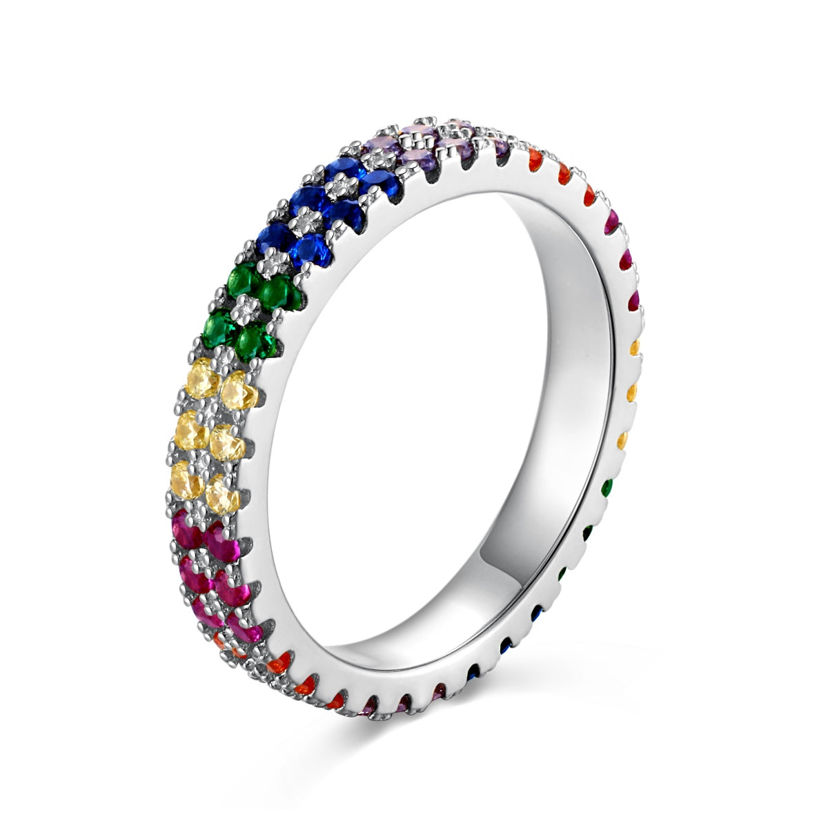 [Zusammen]Einzigartiger bunter Tennisring mit Rundschliff