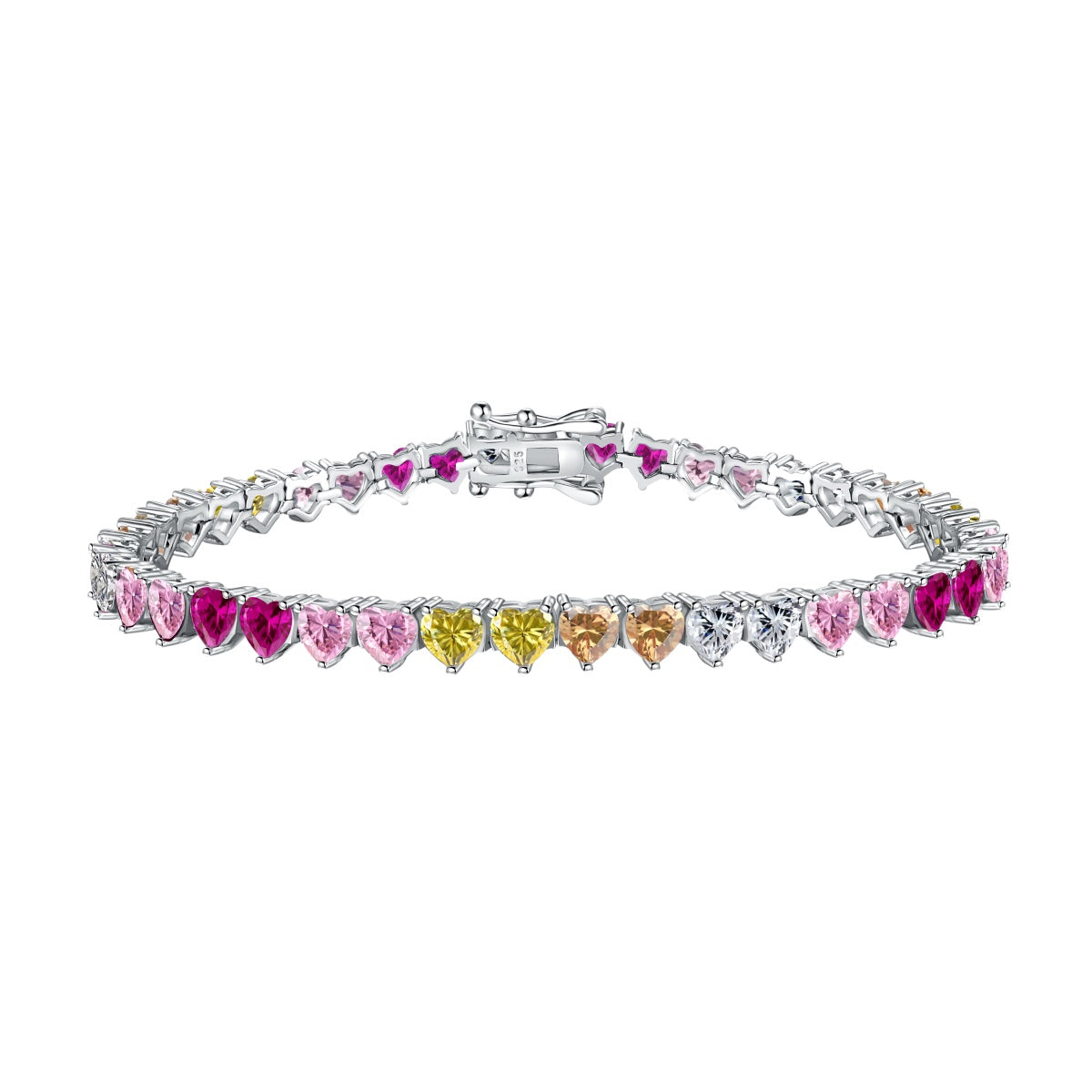 [Zusammen]Luxuriöses buntes romantisches Armband in Herzform für Liebhaber