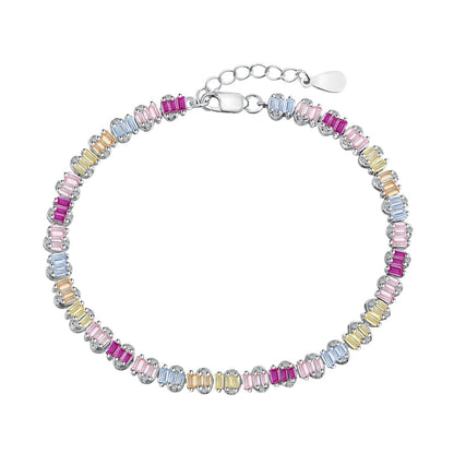 [Zusammen] Zartes, farbenfrohes Party-Armband im Smaragdschliff