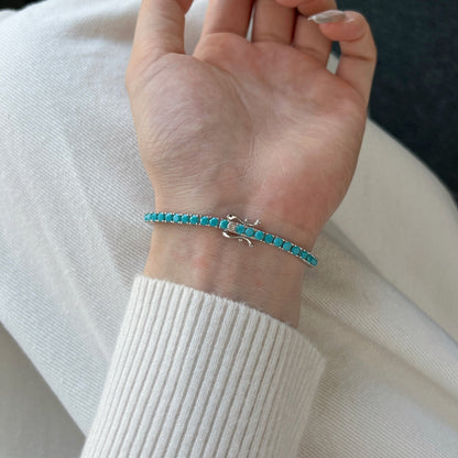 [Zusammen]Zierliches, bezauberndes Tennisarmband mit rundem Schliff