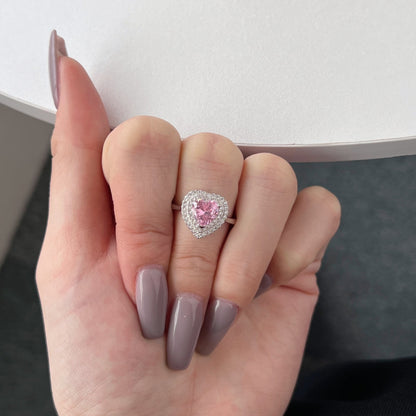 [Together]Delicate Ebullient Heart Shape Wedding Ring