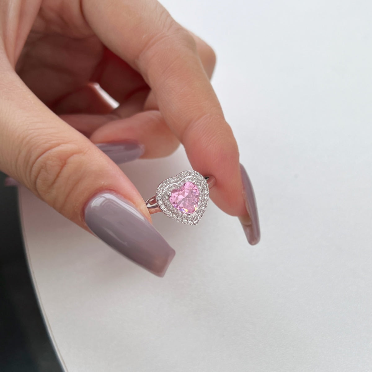 [Together]Delicate Ebullient Heart Shape Wedding Ring