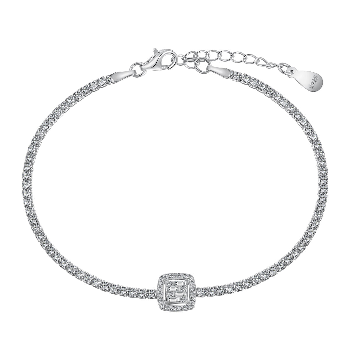 [Zusammen]Luxuriöses schillerndes Bankettarmband in quadratischer Form