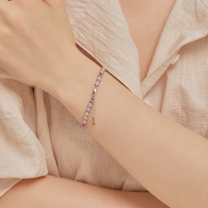 [Zusammen] Zartes, farbenfrohes Party-Armband im Smaragdschliff