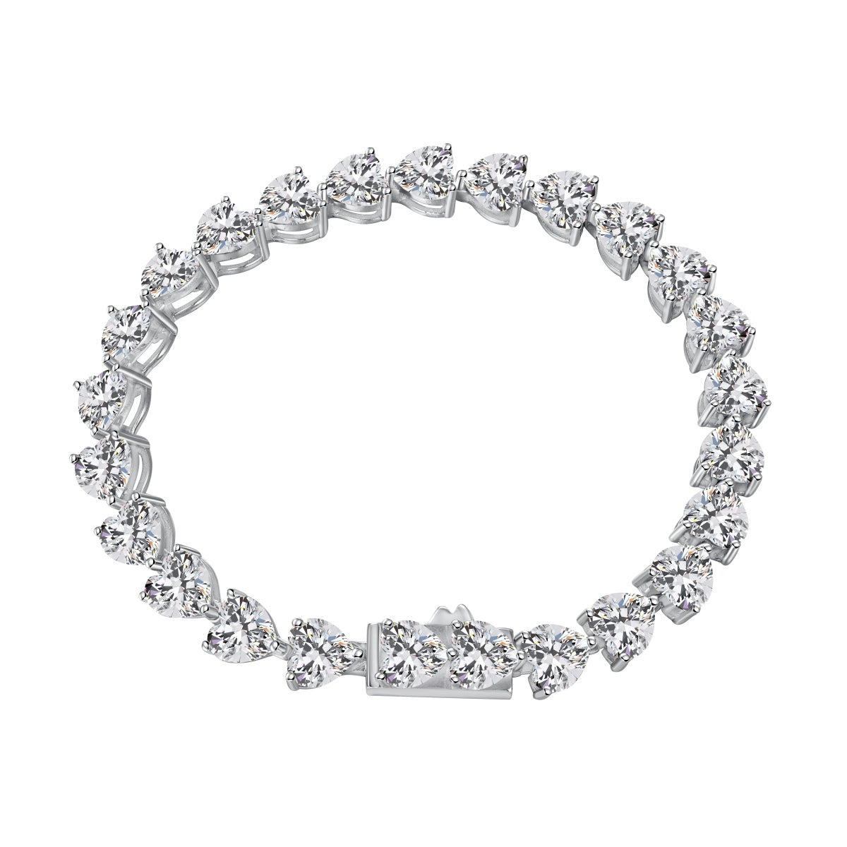 [Zusammen]0,75 Karat elegantes romantisches Herzform-Liebhaberarmband