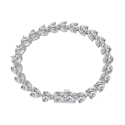 [Zusammen]0,75 Karat elegantes romantisches Herzform-Liebhaberarmband