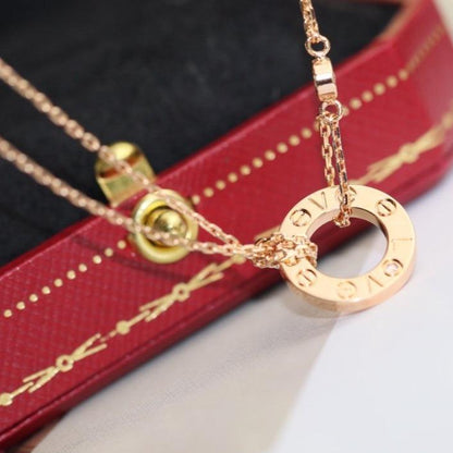 [Together Jewelry]LOVE NECKLACE ADJUSTABLE ROSE GOLD 2 DIAMOND