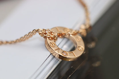 [Together Jewelry]LOVE NECKLACE ADJUSTABLE ROSE GOLD 2 DIAMOND