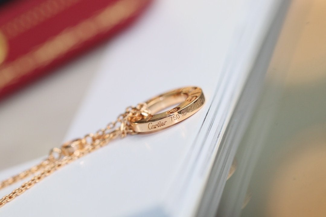 [Together Jewelry]LOVE NECKLACE ADJUSTABLE ROSE GOLD 2 DIAMOND