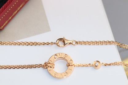 [Together Jewelry]LOVE NECKLACE ADJUSTABLE ROSE GOLD 2 DIAMOND