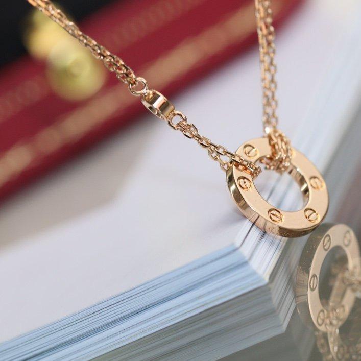 [Together Jewelry]LOVE NECKLACE ADJUSTABLE ROSE GOLD 2 DIAMOND