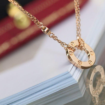 [Together Jewelry]LOVE NECKLACE ADJUSTABLE ROSE GOLD 2 DIAMOND