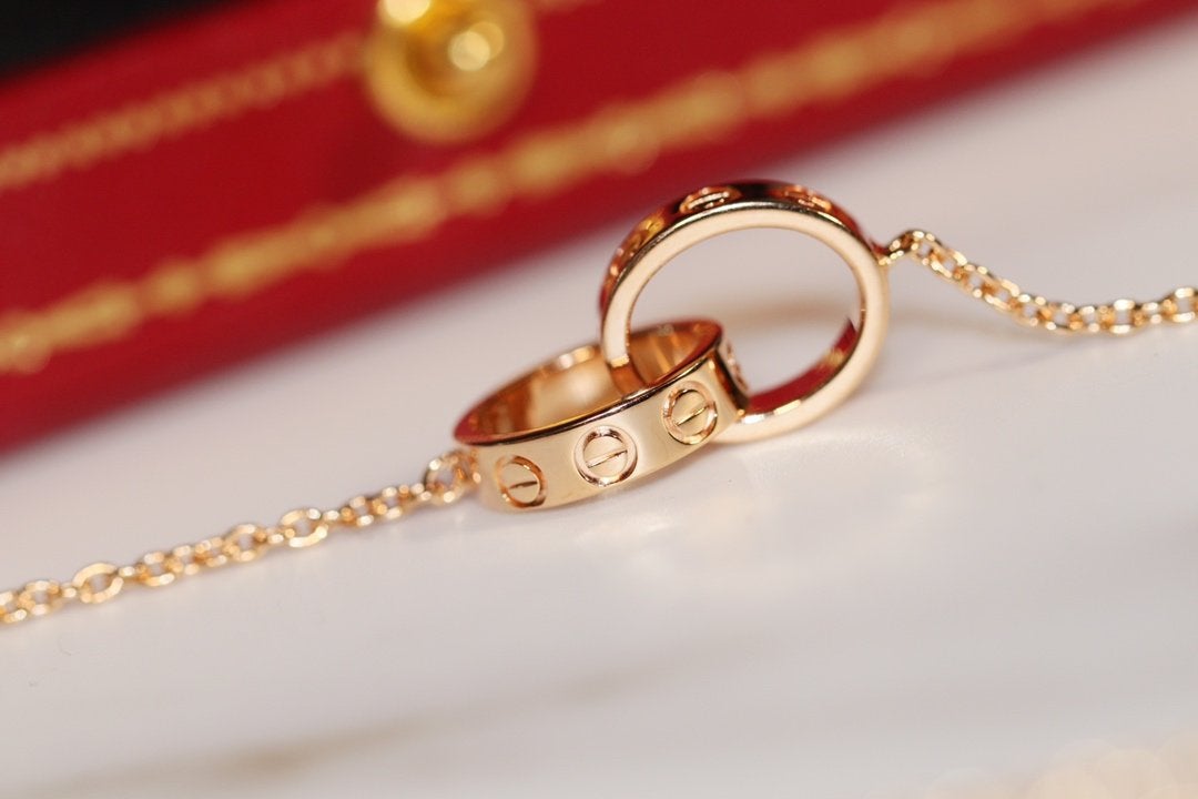 [Together Jewelry]LOVE NECKLACE PINK GOLD AND SILVER