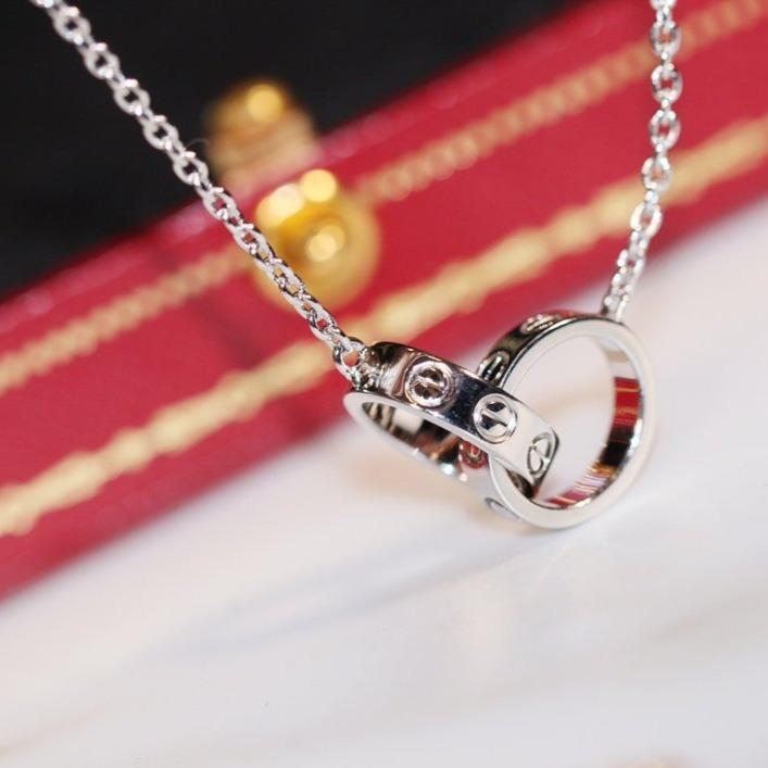 [Together Jewelry]LOVE NECKLACE PINK GOLD AND SILVER
