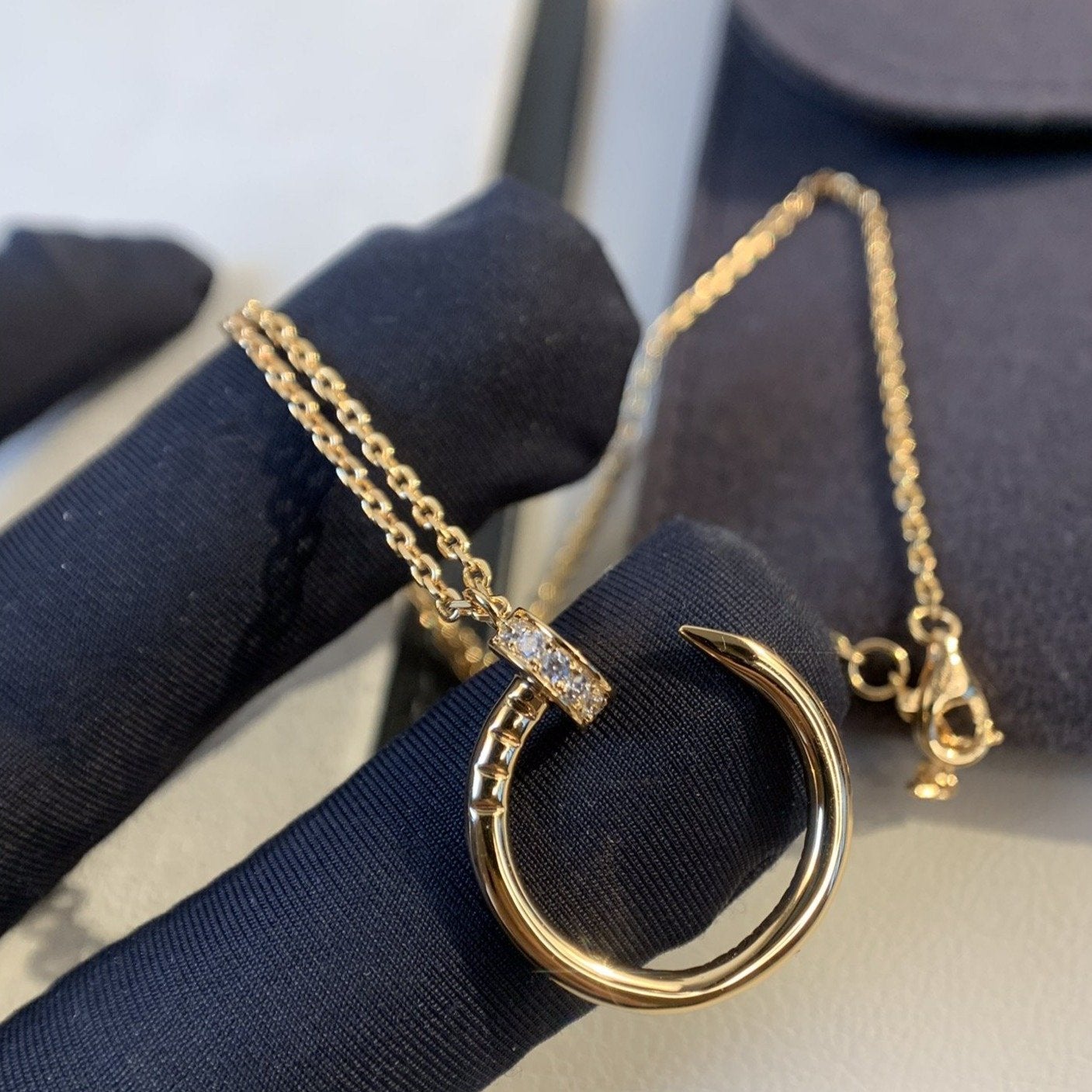 [Together Jewelry]JUSTE NECKLACE PINK GOLD DIAMONDS