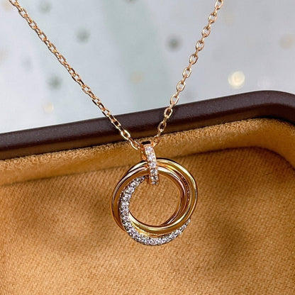[Together Jewelry]TRINITY NECKLACE SILVER GOLD PINK GOLD DIAMONDS