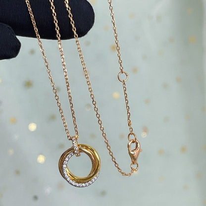 [Together Jewelry]TRINITY NECKLACE SILVER GOLD PINK GOLD DIAMONDS