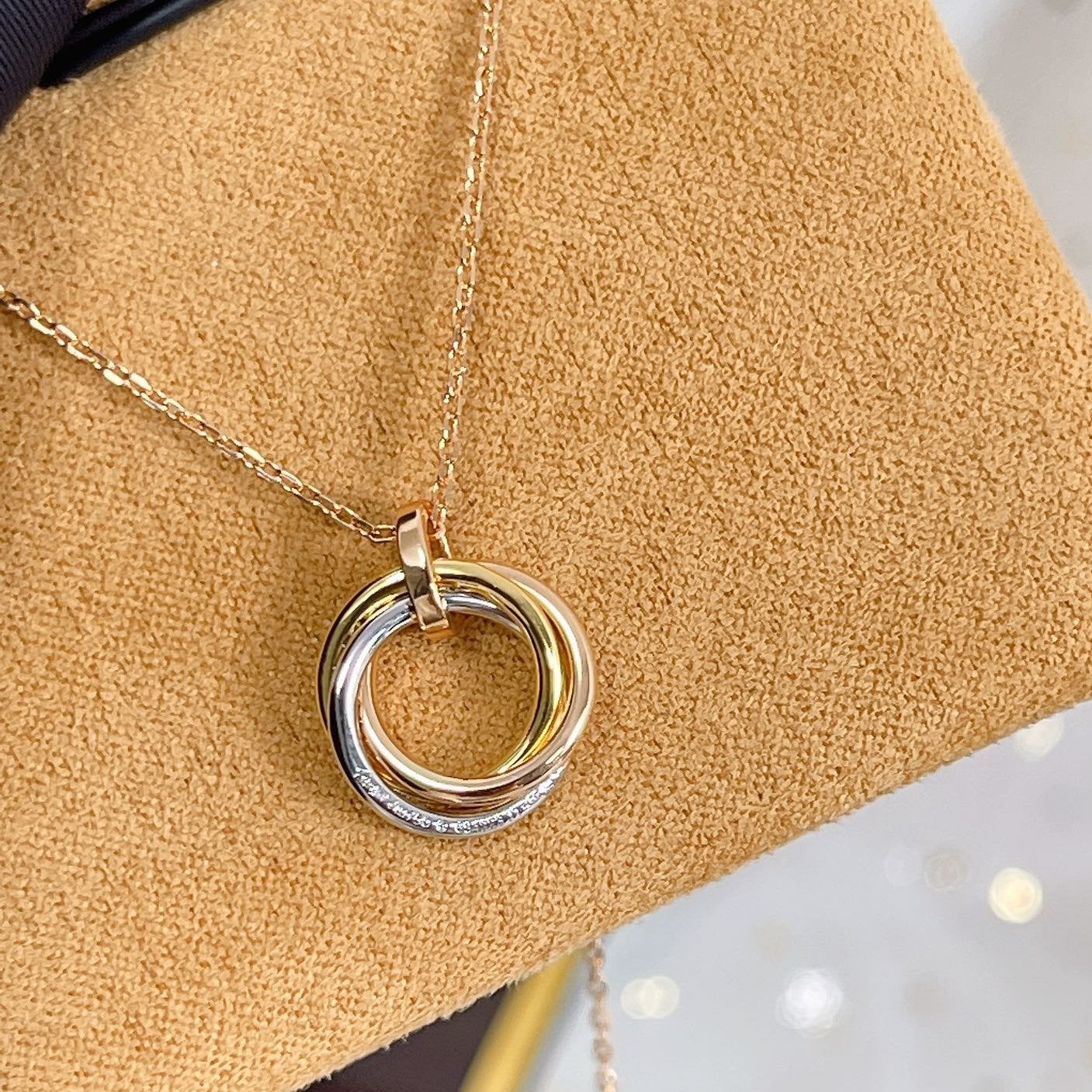 [Together Jewelry]TRINITY NECKLACE SILVER GOLD PINK GOLD DIAMONDS