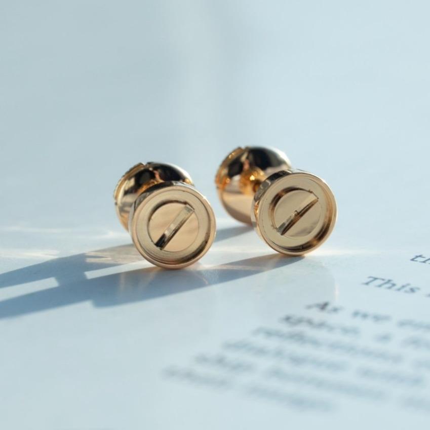 [Together Jewelry]LOVE EARRINGS PINK GOLD 10MM