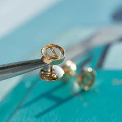 [Together Jewelry]LOVE EARRINGS PINK GOLD 10MM
