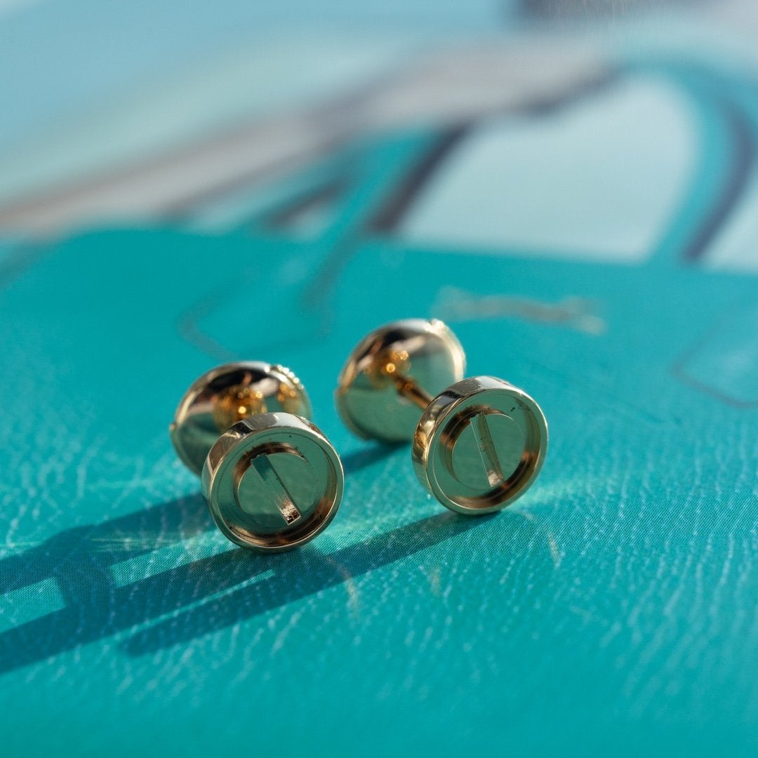 [Together Jewelry]LOVE EARRINGS PINK GOLD 10MM