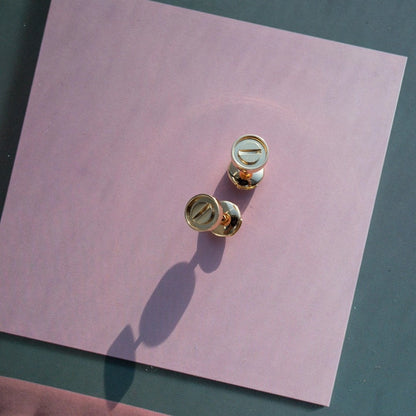 [Together Jewelry]LOVE EARRINGS PINK GOLD 10MM