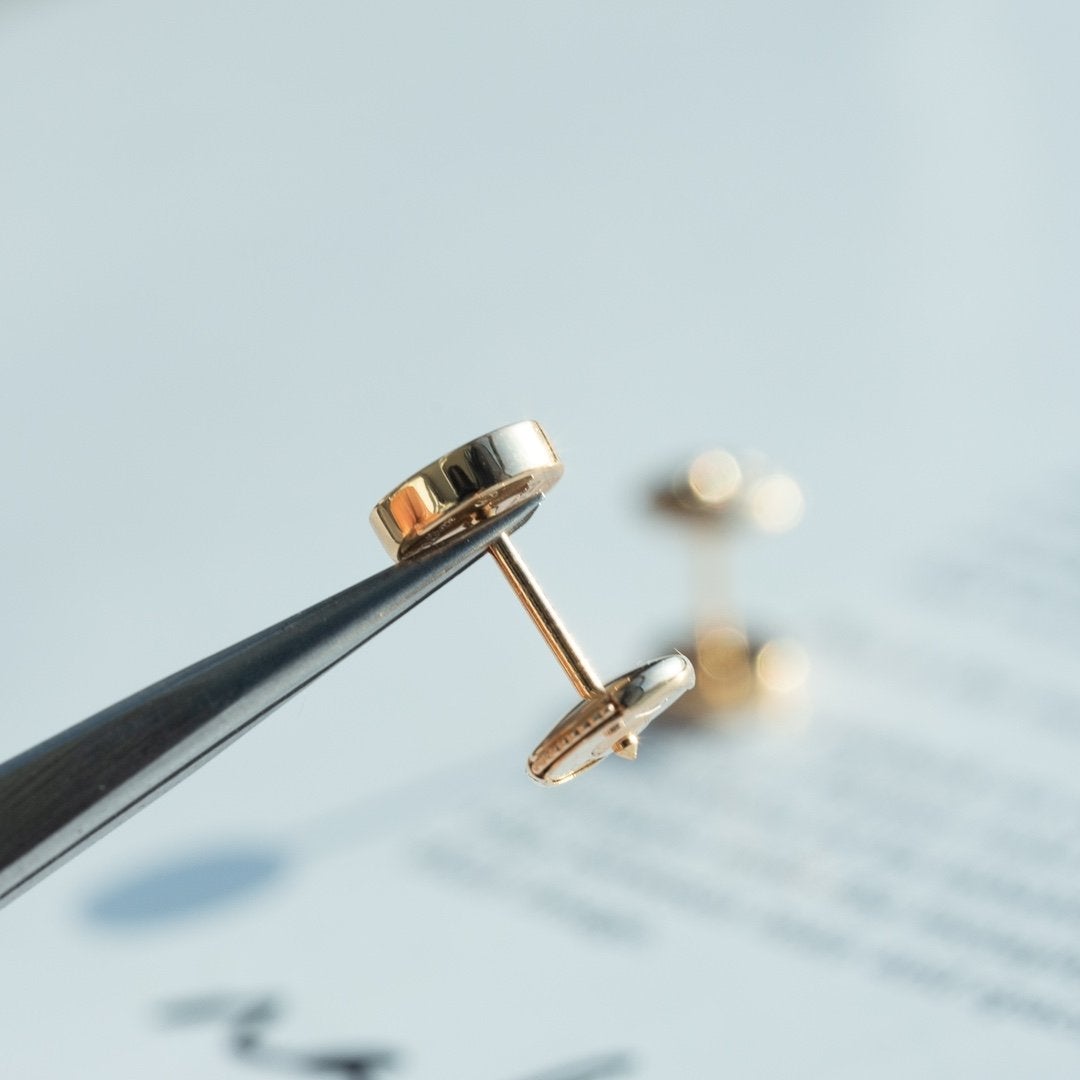 [Together Jewelry]LOVE EARRINGS PINK GOLD 10MM