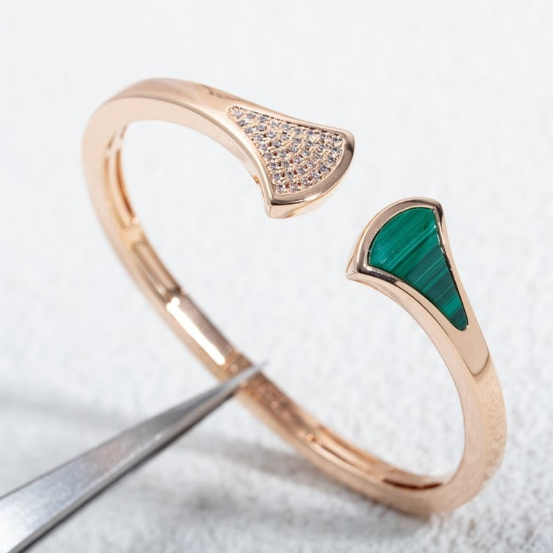 [Together Jewelry]DREAM BRACELET OPEN MALACHITE PINK GOLD