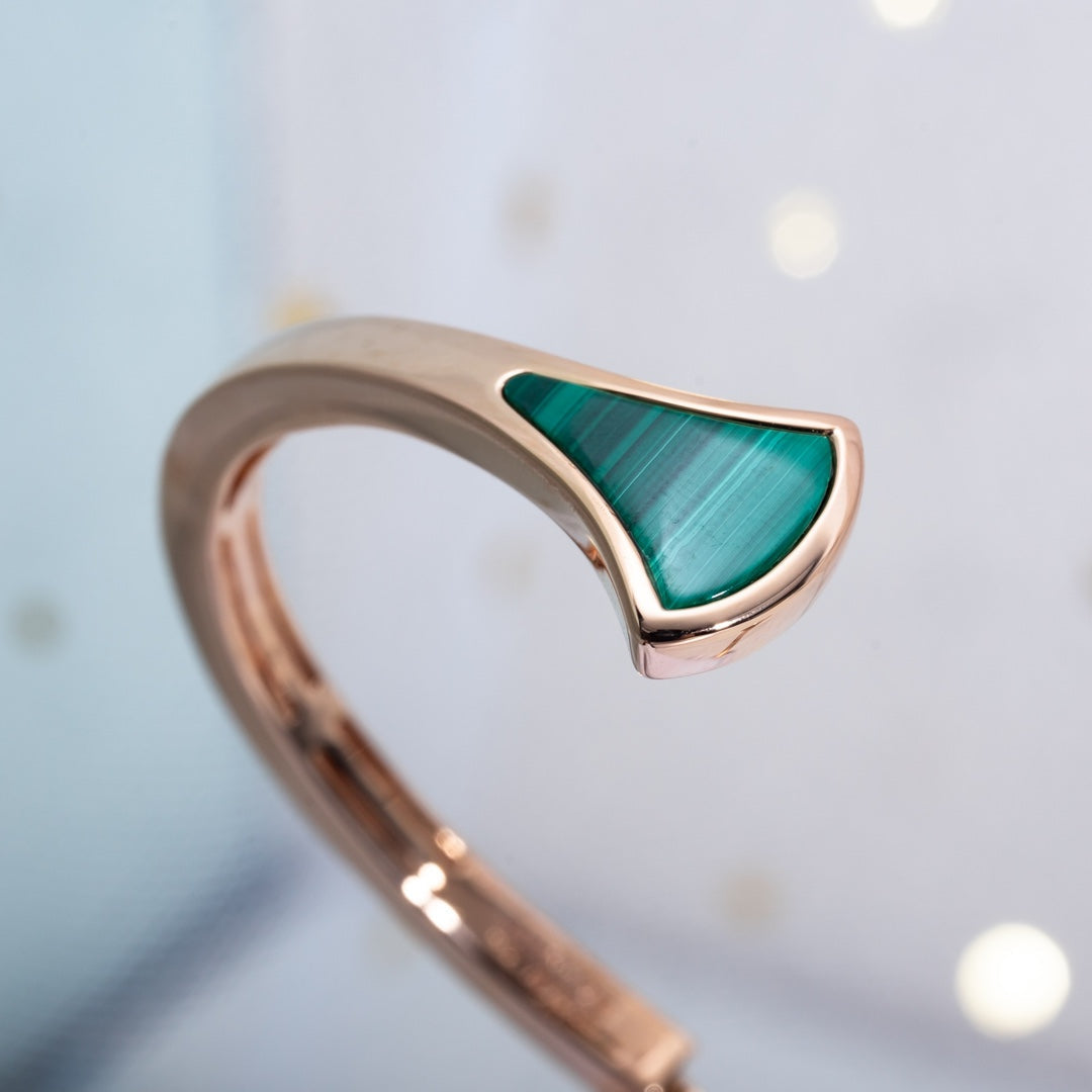 [Together Jewelry]DREAM BRACELET OPEN MALACHITE PINK GOLD