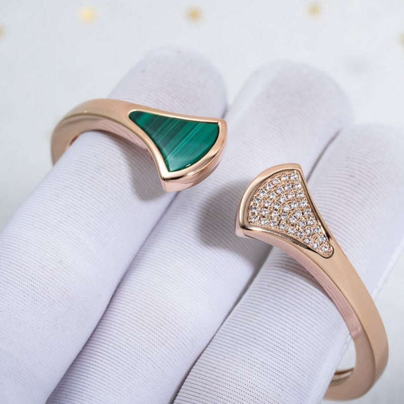 [Together Jewelry]DREAM BRACELET OPEN MALACHITE PINK GOLD