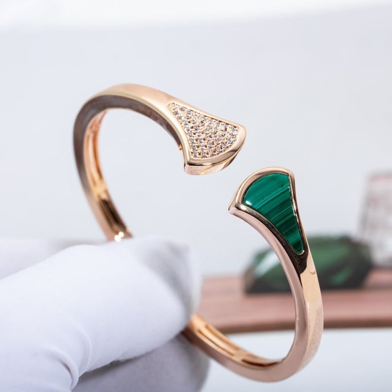 [Together Jewelry]DREAM BRACELET OPEN MALACHITE PINK GOLD