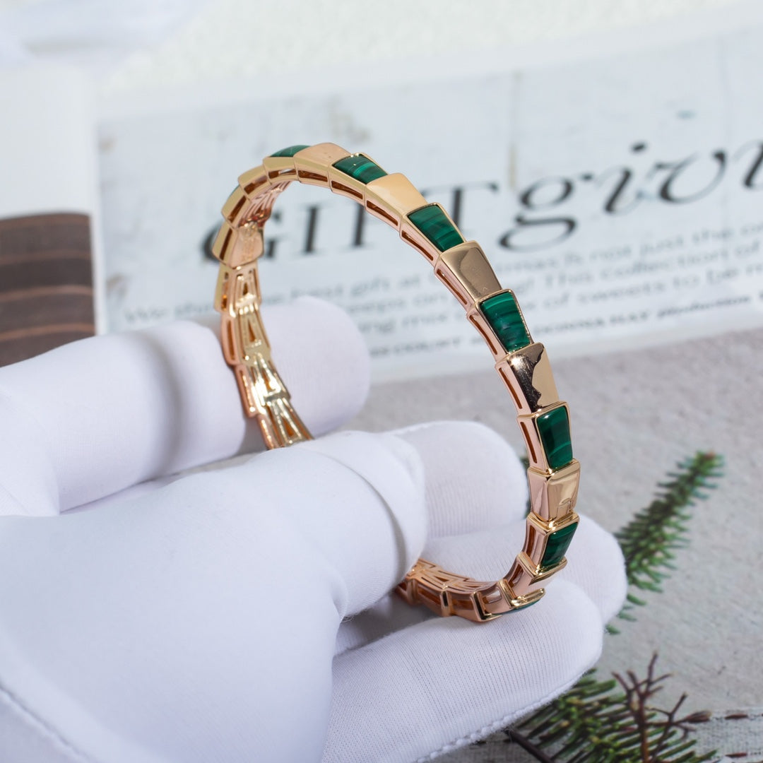 [Together Jewelry]SERPENTI BRACELET PINK GOLD MALACHITE
