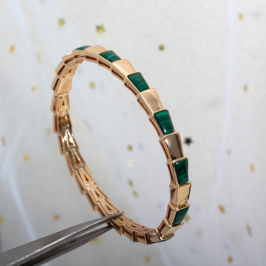 [Together Jewelry]SERPENTI BRACELET PINK GOLD MALACHITE