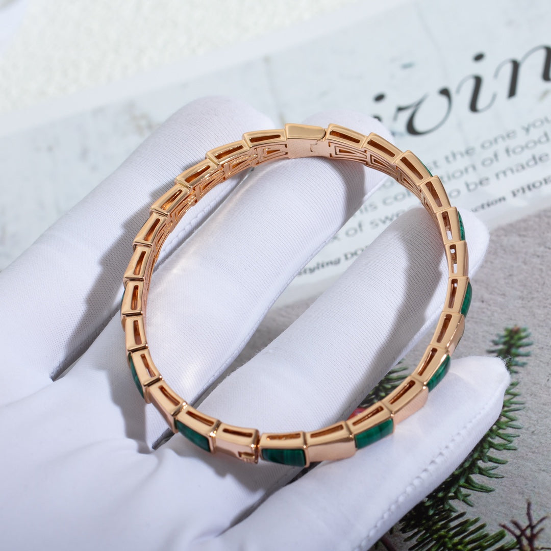 [Together Jewelry]SERPENTI BRACELET PINK GOLD MALACHITE