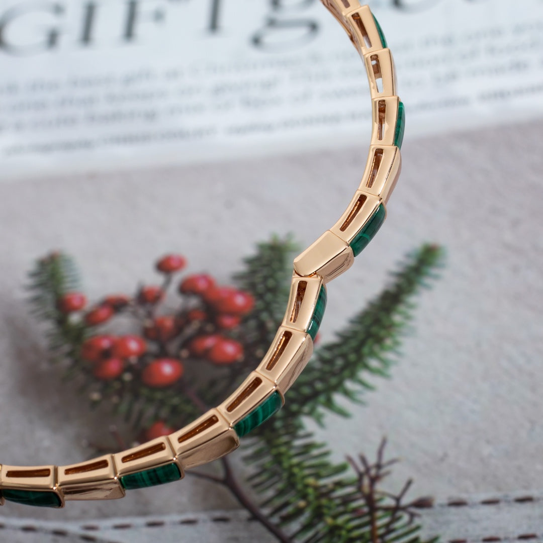 [Together Jewelry]SERPENTI BRACELET PINK GOLD MALACHITE