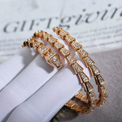 [Together Jewelry]SERPENTI BRACELET PINK GOLD DIAMOND DOUBLE ROW