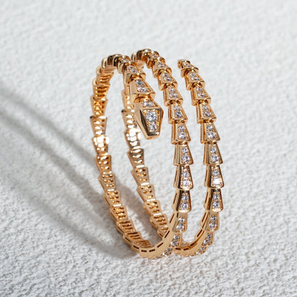 [Together Jewelry]SERPENTI BRACELET PINK GOLD DIAMOND DOUBLE ROW