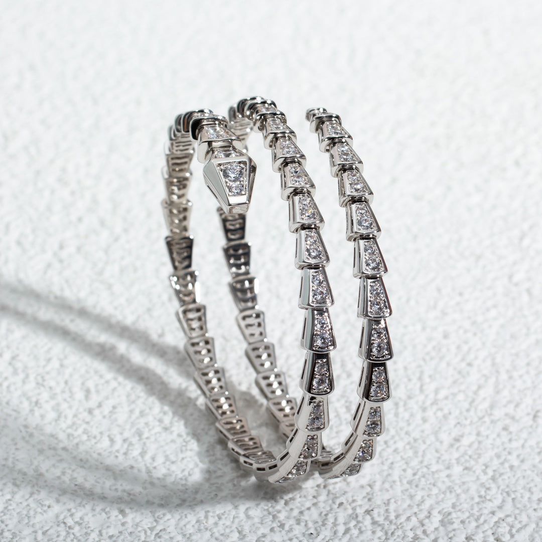 [Together Jewelry]SERPENTI BRACELET SILVER DIAMOND DOUBLE ROW