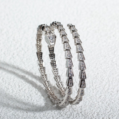 [Together Jewelry]SERPENTI BRACELET SILVER DIAMOND DOUBLE ROW