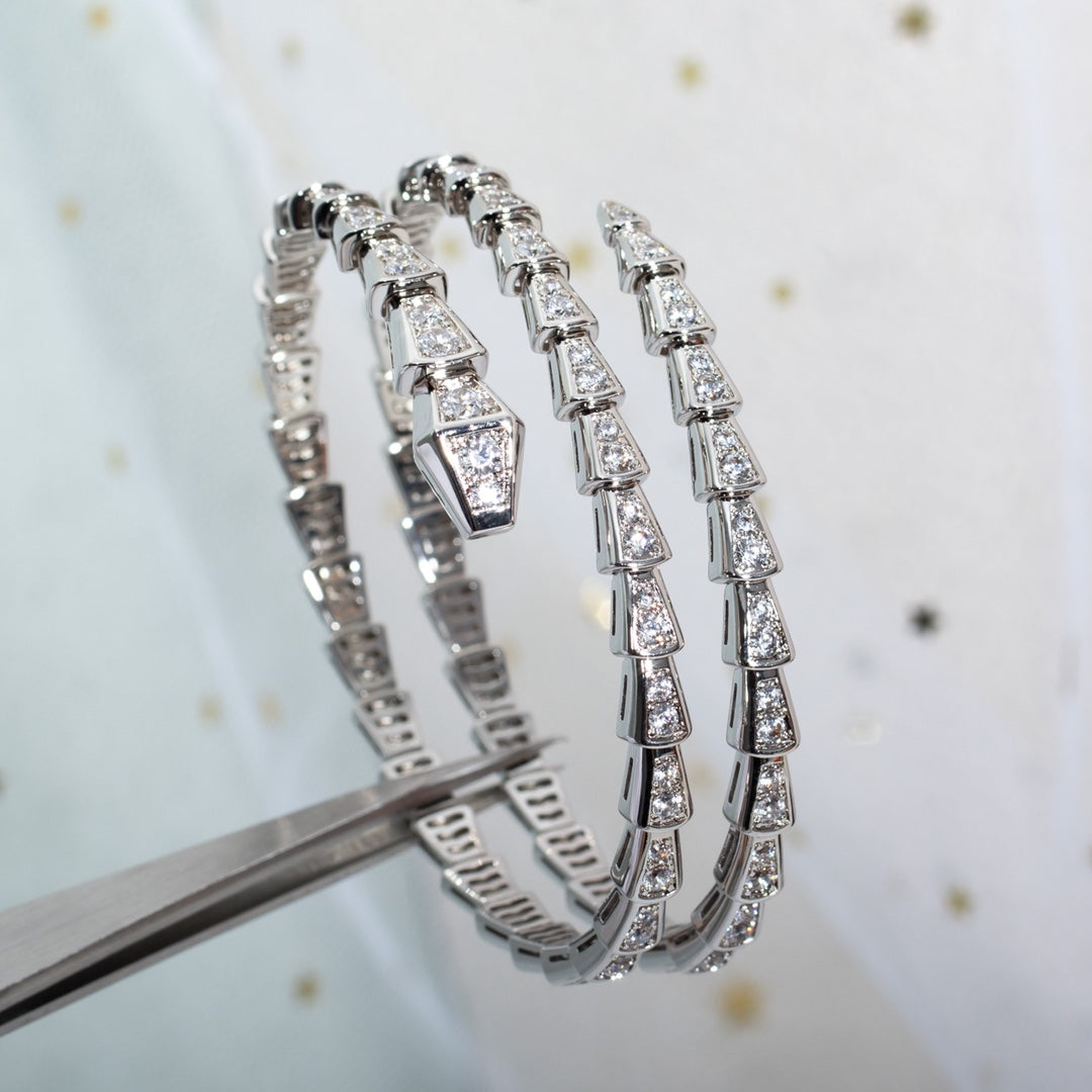 [Together Jewelry]SERPENTI BRACELET SILVER DIAMOND DOUBLE ROW