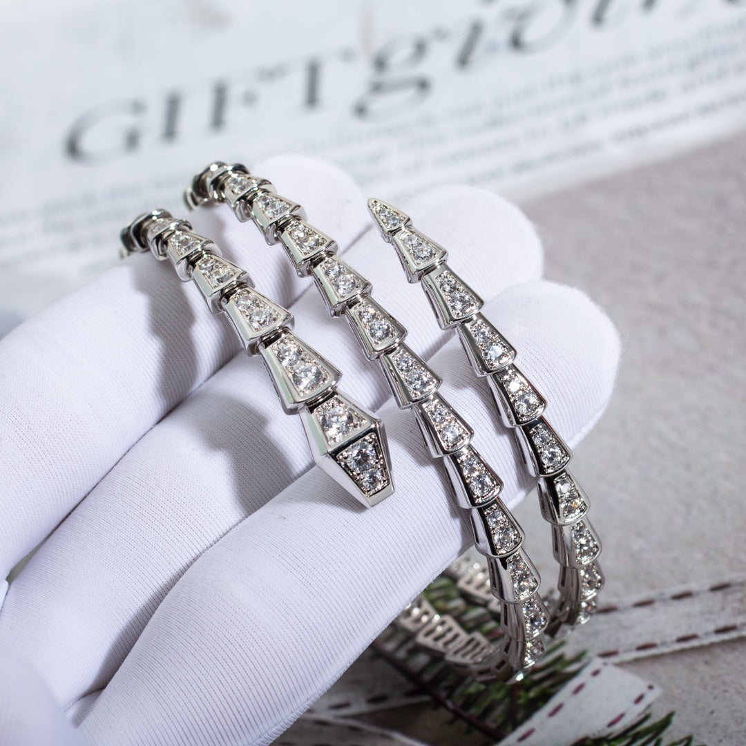 [Together Jewelry]SERPENTI BRACELET SILVER DIAMOND DOUBLE ROW
