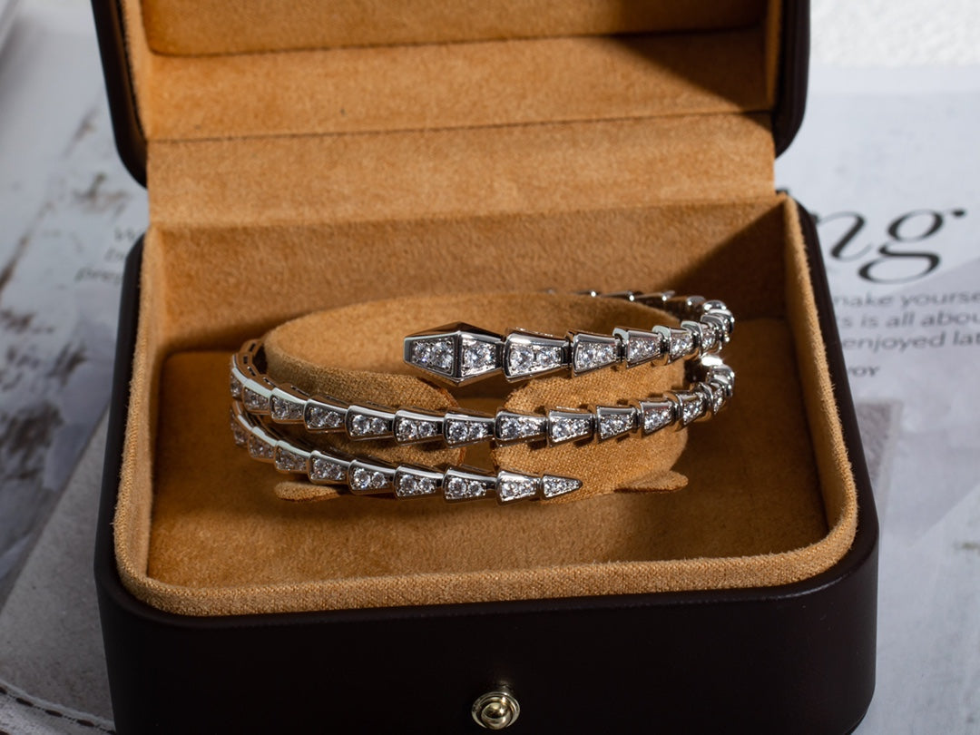 [Together Jewelry]SERPENTI BRACELET SILVER DIAMOND DOUBLE ROW