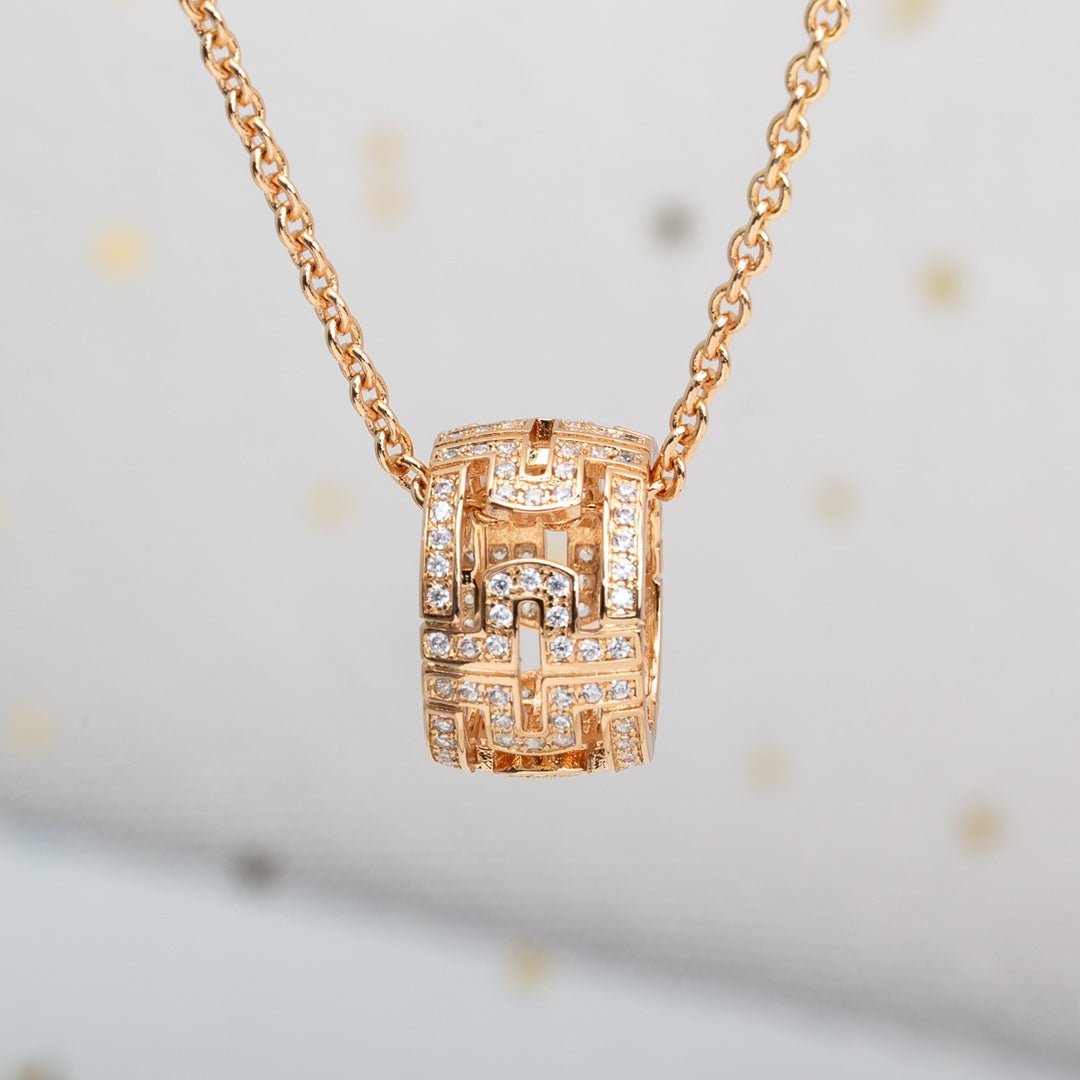 [Together Jewelry]PARENTESI NECKLACE PINK GOLD DIAMOND