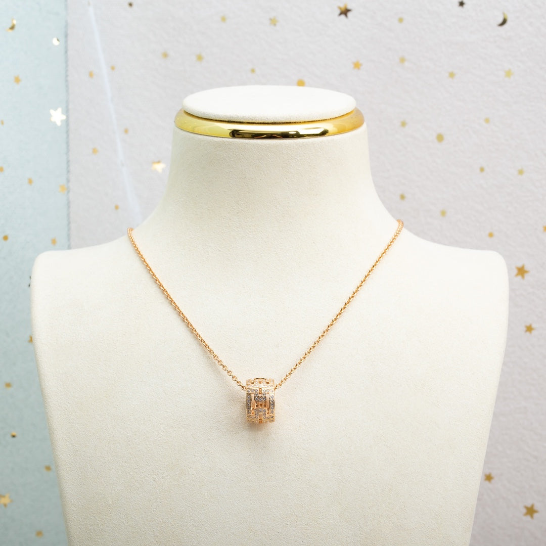 [Together Jewelry]PARENTESI NECKLACE PINK GOLD DIAMOND