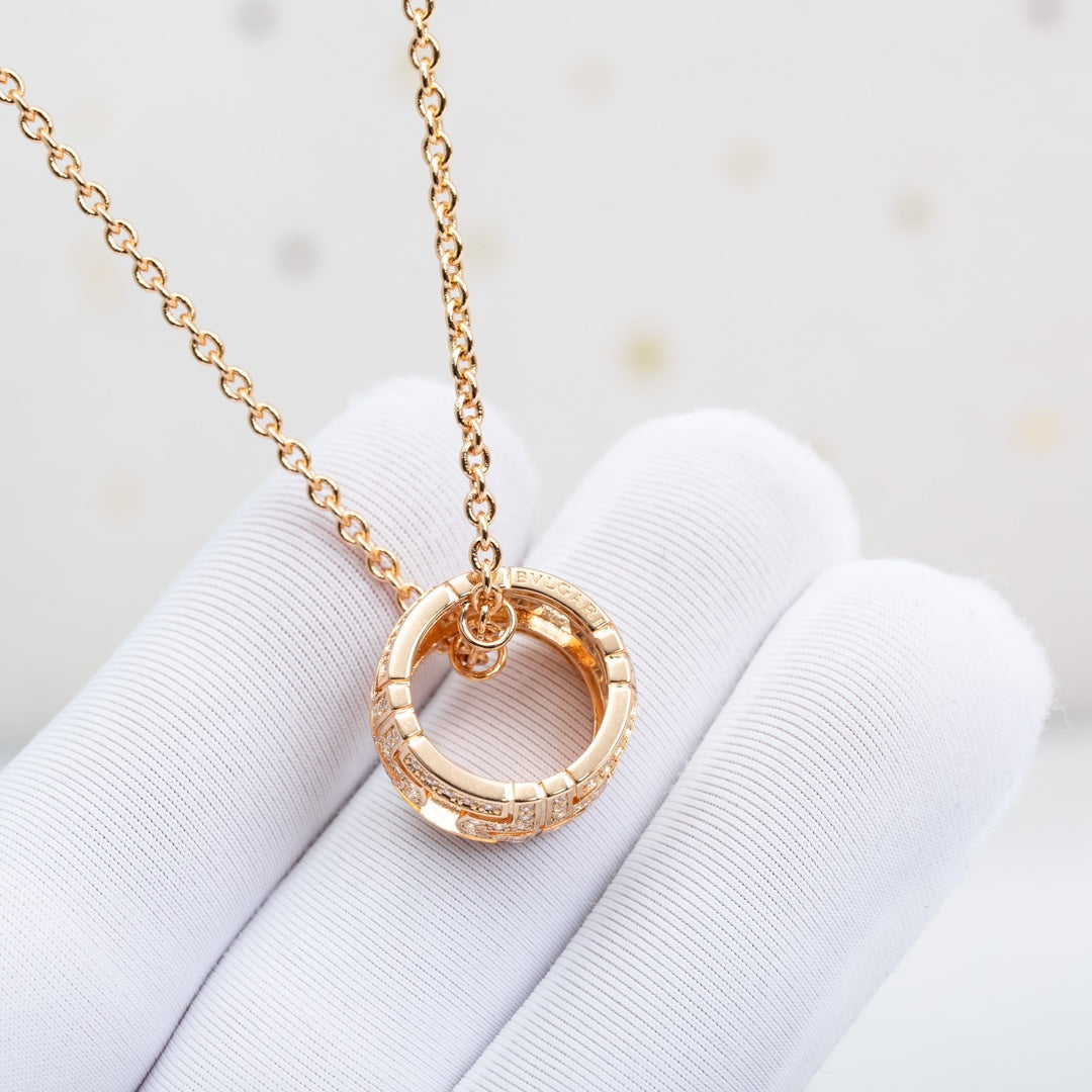[Together Jewelry]PARENTESI NECKLACE PINK GOLD DIAMOND