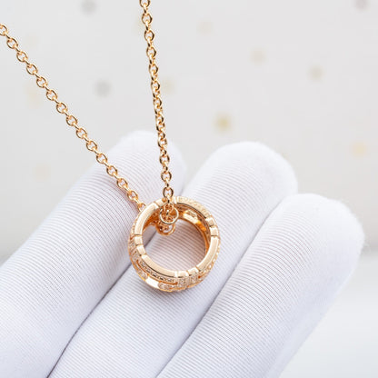 [Together Jewelry]PARENTESI NECKLACE PINK GOLD DIAMOND
