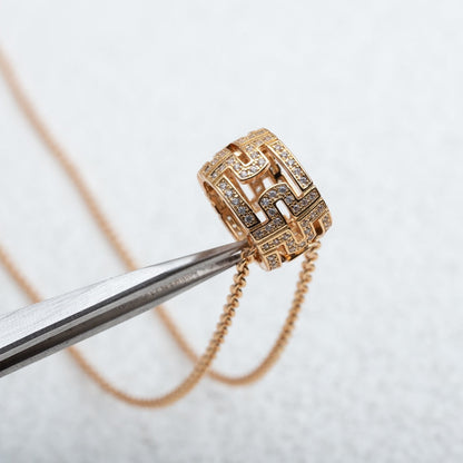 [Together Jewelry]PARENTESI NECKLACE PINK GOLD DIAMOND