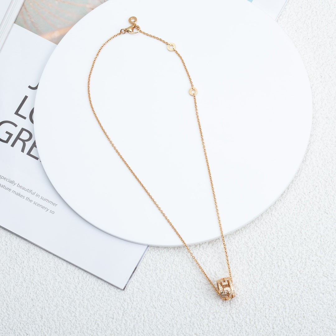 [Together Jewelry]PARENTESI NECKLACE PINK GOLD DIAMOND