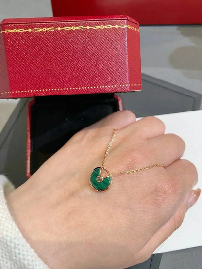 [Together Jewelry]AMULETTE ROSE GOLD MALACHITE NECKLACE