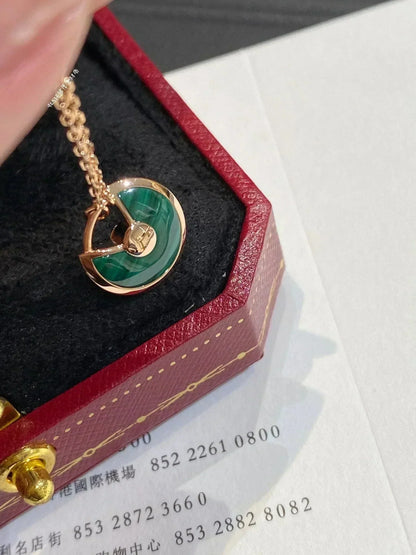[Together Jewelry]AMULETTE ROSE GOLD MALACHITE NECKLACE